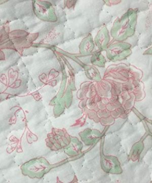By 1/2 Yd P335 Vintage FreeSpirit Pink & Green Floral on Blue Quilt Cotton 