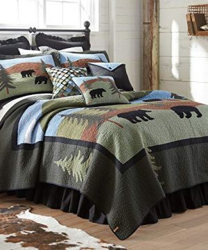 Donna Sharp Twin Bedding Set 2 Piece Bear Lake Lodge Quilt Set With Twin Quilt And One Standard Pillow Sham Machine Washable 0 300x360