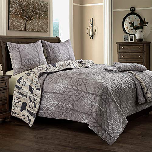 Donna Sharp Twin Bedding Set 2 Piece Forest Weave Lodge Quilt Set With Twin Quilt And One Standard Pillow Sham Machine Washable 0 3