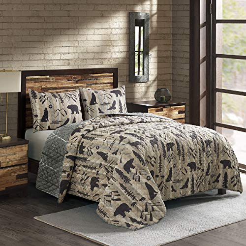 Donna Sharp Twin Bedding Set 2 Piece Forest Weave Lodge Quilt Set With Twin Quilt And One Standard Pillow Sham Machine Washable 0