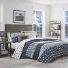 Eddie Bauer Blue Creek Collection 100 Cotton Light Weight Quilt Bedspread Matching Sham 2 Piece Bedding Set Pre Washed For Extra Comfort Twin Navy 0 100x100