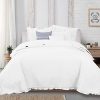 Great Bay Home 3 Piece Ruffle Quilt Set With Shams Channel Stitch King Quilt Set All Season Bedspread Quilt Set Azalea Collection King White 0 100x100