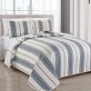 Great Bay Home Modern Bedspread Twin Size Quilt With 1 Sham Modern 2 Piece Reversible All Season Quilt Set Navy And White Quilt Coverlet Bed Set Wesley Collection 0 100x100