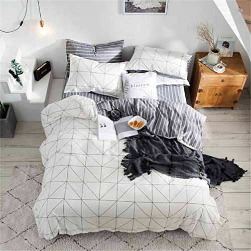 Size Farmhouse Gingham Duvet Cover Set, Black And White Bedding Set Full Size