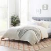 Linenspa Microfiber Duvet Cover Three Piece Set Includes Duvet Cover And Two Shams Soft Brushed Microfiber Hypoallergenic Cream Full 0 100x100