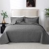 Loves Cabin Summer Quilt Set King Size 106x96 Inches Grey Basket Pattern Lightweight Bedspread Soft Microfiber Coverlet For All Season 3 Piece 1 Quilt 2 Shams 0 100x100