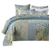 NEWLAKE Bedspread Quilt Set With Real Stitched Embroidery Bohemian Floral PatternKing Size 0 100x100