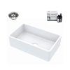 Sinkology SK404 30FC B IQ Turner Farmhouse 30 In Single Bowl Crisp White With Drain And CareIQ Kit Fireclay Kitchen Sink 0 100x100