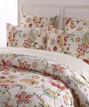Softta Vintage Luxury Damask Floral Bedding Set Twin Size 3Pcs1 Duvet Cover 6886 Inches 2 PillowcasesShams Farmhouse Flower Series 800 Thread Count 100 Egyptian Cotton Duvet Cover Set 0 300x360