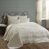 VHC Brands Natasha Quilted Bedspread Coverlet Farmhouse Soft Cotton 2 Piece Set Bedding Accessory Twin Ivory 0 100x100