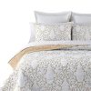 Mixinni Reversible 100 Cotton 3 Piece Beige Embroidery Pattern Elegant Quilt Set With Embroidered Decorative Shams Soft BedspreadCoverlet Set King 0 100x100