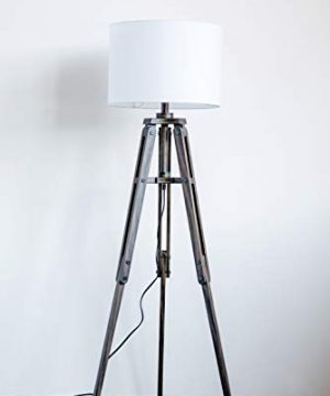 Black Mariner Wood Tripod Floor Lamp With Shade 0 300x360