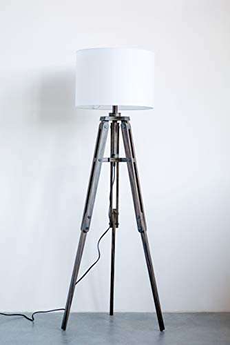 Black Mariner Wood Tripod Floor Lamp With Shade 0