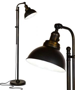 Brightech Dylan Industrial Floor Lamp For Living Rooms Bedrooms Rustic Farmhouse Reading Lamp Standing Adjustable Head Indoor Pole Lamp 0 300x360