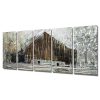 Brilliant Arts Farmhouse Metal Wall Art Rustic Decor For Living Room Abstract Brown And Silver Artwork Scuplture 3D Tree Painting On Aluminium Panels 0 100x100