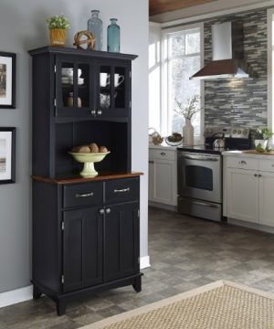 Buffet Of Buffet Black With Cherry Wood Top With Hutch By Home Styles 0 0 300x360