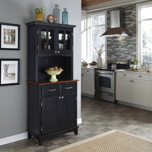 Buffet Of Buffet Black With Cherry Wood Top With Hutch By Home Styles 0 0