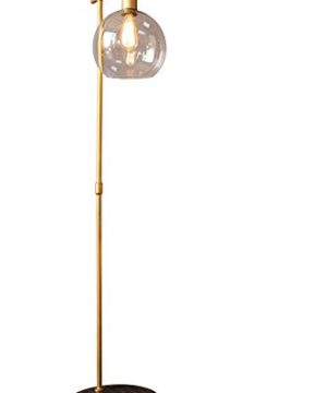 Creative Co Op Metal Wood Floor Lamp With Gold Finish And Glass Globe 0 300x360