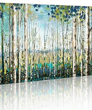 Green View White Birch Forest Canvas Painting Wall Art Decor Nature Plant Picture Wildlife Trees Landscape Artwork Home Living Room Bedroom Office Wall Decoration Wall Art Farmhouse Goals