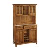 Home Styles Buffet Of Buffets Cottage Oak Server With Natural Wood Top Three Utility Drawers Two Door Hutch Removable Wine Rack And Brushed Steel Hardware 0 100x100