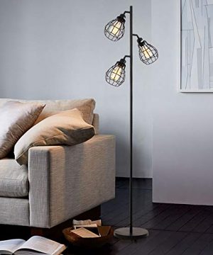 Stepeak Industrial Tree Floor Lamp3 Light Adjustable Pole Standing Lamp64 Inches Step On Switch Tall Reading Lamp For Living Room Bedroom Office 0 0 300x360