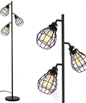 Stepeak Industrial Tree Floor Lamp3 Light Adjustable Pole Standing Lamp64 Inches Step On Switch Tall Reading Lamp For Living Room Bedroom Office 0 300x360