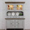 Sunset Trading Country Grove Buffet And Hutch Distressed Light Gray And Medium Walnut 0 100x100