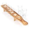 Don Paragone Shot Glasses Serving Tray And Shot Glass Set Of 6 Unique Rustic Wooden Holder For Drinking Serving Display And Storage For Restaurant Bar Party Family Gathering Rustic Burnt 0 100x100