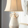 Isabella Cottage Accent Table Lamp Rustic Ivory Ceramic Milk Jar Crackle Beige Bell Shade For Living Room Family Bedroom Regency Hill 0 100x100