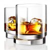 JoyJolt Aqua Vitae Whiskey Glass Set Of 2 Round Whiskey Glasses With Off Set Base Old Fashioned Rocks Glasses For Scotch And Bourbon Unique Whiskey Tumbler Gifts For Men 0 100x100