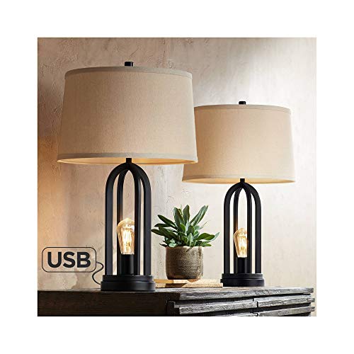 Marcel Modern Industrial Black Table, Black Table Lamps For Living Room