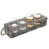 MyGift Rustic Torched Wood Beer Flight Serving Caddy With 5 Ounce Glasses 0 100x100