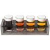MyGift Vintage Gray Washed Wood 4 Glass Craft Beer Tasting Flight Set Server Caddy Tray WErasable Chalkboard Surface 0 100x100