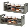 MyGift Vintage Gray Wood Beer Flight Sampler Serving Tray Caddies With Chalkboard Panels 4 Tasting Glasses Set Of 2 0 100x100