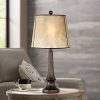 Naomi Rustic Table Lamp Aged Bronze Mica Drum Shade For Living Room Family Bedroom Bedside Nightstand Office Franklin Iron Works 0 100x100