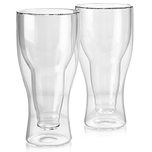 Set Of 2 Double Wall Beer Glass Unique Beer Glasses Dad Beer Glass Cool Beer Glasses Insulated Beer Mug Double Beer Mug Fit Up To 14 Ounces 0 0
