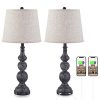 USB Bedside Lamp Set Of 2 Farmhouse Table Lamp With Deep Beige Lampshade Bedroom Vintage Lamp With Dual USB Ports For Bedroom Living Room 0 100x100