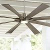 70 The Defender Modern Outdoor Ceiling Fan With Light LED Dimmable Remote Control Brushed Nickel Light Wood Blades Damp Rated For Patio Porch Possini Euro Design 0 100x100