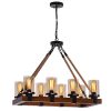 8 Light Farmhouse Chandelier Kitchen Island Light Fixture Wood Chandeliers Candle Pendant Light Glass Lodge And Tavern Pendant Lighting 480W Max Bulb Not Included 0 100x100