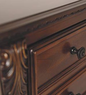 Ashley Furniture Signature Design Leahlyn Chest Of Drawers 5 Drawer Traditional Style Dresser Warm Brown 0 3 300x333