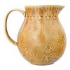 Bloomingville 32 Oz Debossed Stoneware Crackle Glaze Finish Each One Will Vary Pitcher Amber 0 100x100