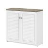 Bush Furniture Fairview 2 Door Low Storage Cabinet Shiplap GrayPure White 0 100x100
