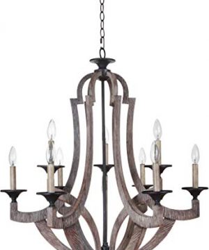 Craftmade 35129 WP Winton Candle Chandelier Lighting 9 Light 540 Watts Weathered Pine 30W X 32H 0 300x360