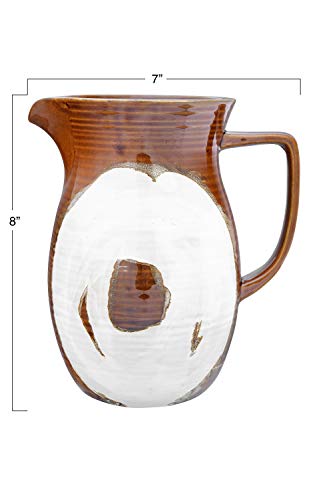 Creative Co Op 42 Oz Stoneware Reactive Glaze Finish Each One Will Vary Pitcher Brown 0 3