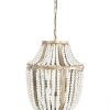 Creative Co Op EC0269 Creative Co Op Metal Chandelier With Wood Beads Ceiling Lights Antique Brass And Distressed Grey 0 100x100