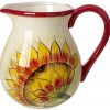 Cucina Italiana Water Pitcher Ceramic 112 Oz Sunflower Decor 0 100x100