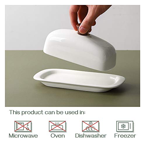 DOWAN Butter Dish With Lid Porcelain Butter Dish With Cover Perfect For East West Butter 0 3
