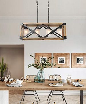 Farmhouse Chandelier 4 Lights Kitchen Island Lighting Rectangular Chandeliers With 4 Glass Globes 275 In Dia 0 1 300x360