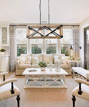 Farmhouse Chandelier 4 Lights Kitchen Island Lighting Rectangular Chandeliers With 4 Glass Globes 275 In Dia 0 3 300x360