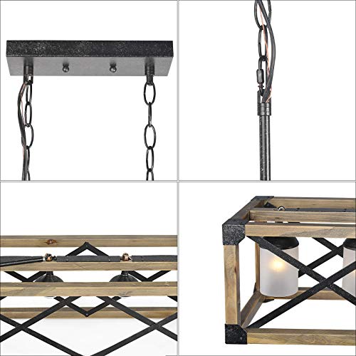 Farmhouse Chandelier 4 Lights Kitchen Island Lighting Rectangular Chandeliers With 4 Glass Globes 275 In Dia 0 4